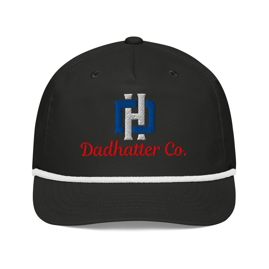 Black and white DHC Golf Rope Hat showing five-panel crown and rope detail
